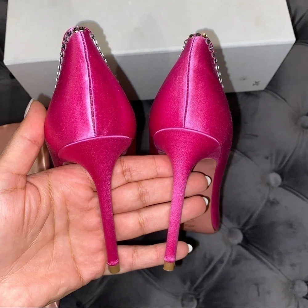 𝅺New Size 36 Amina Muaddi Romy Crystal Pink Pumps